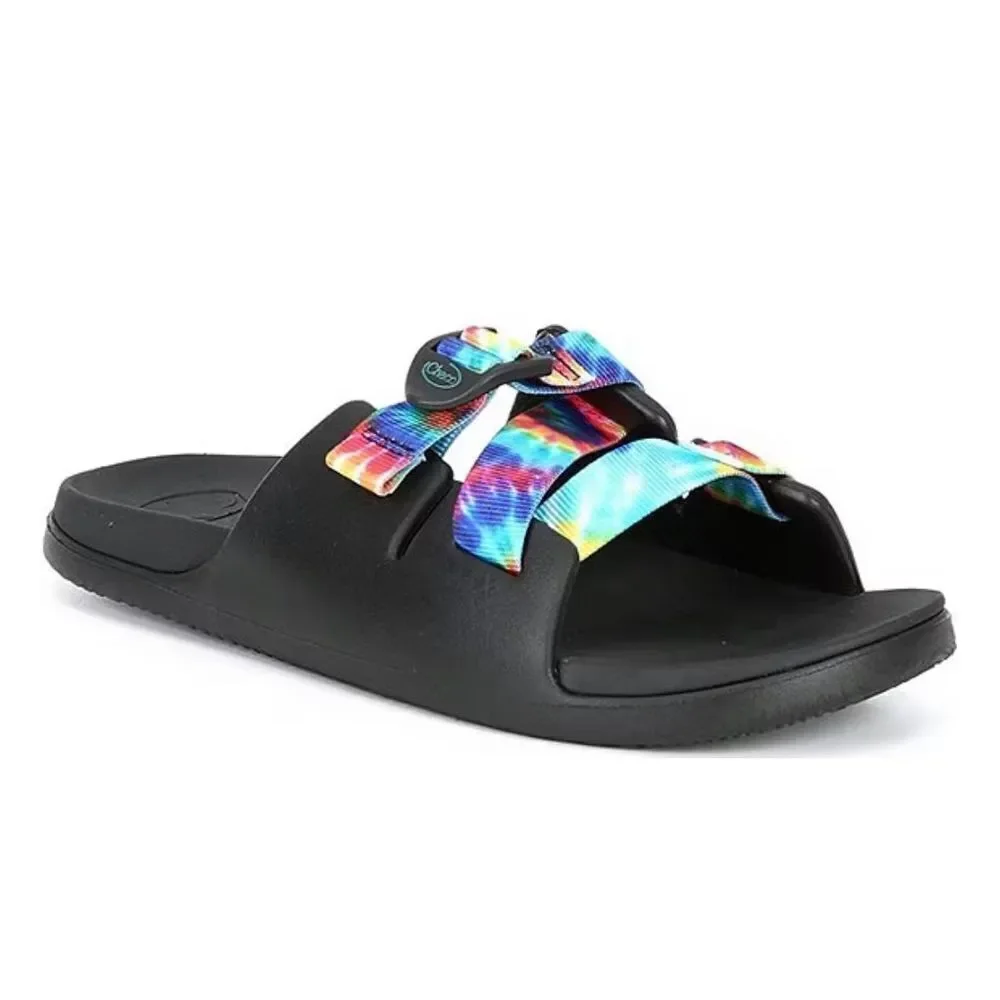 Chaco Kids' Chillos Tie-Dye Slides (Youth) Black Size 4 New